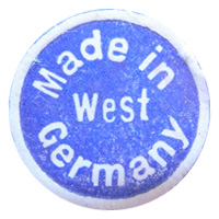 German glass paper label