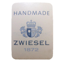 German glass paper label