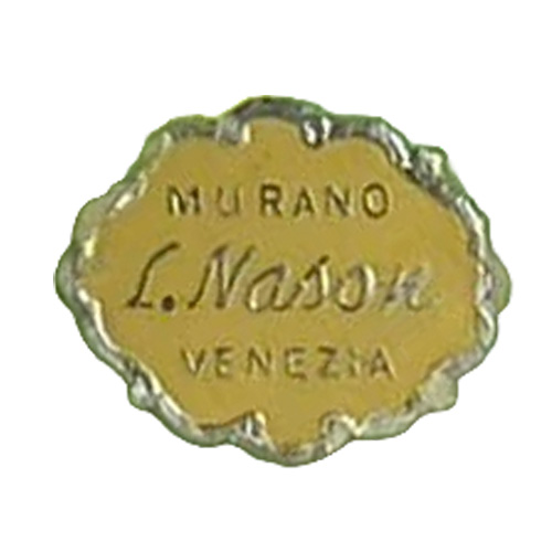 L Nason Murano glass foil label.