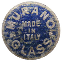 Fratelli Toso Murano glass paper label.