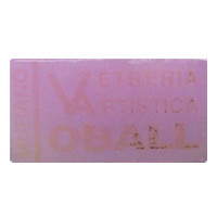 Oball Murano glass plastic label.