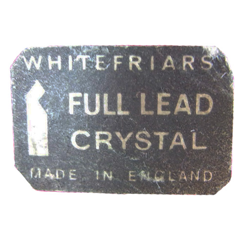 Whitefriars glass paper label