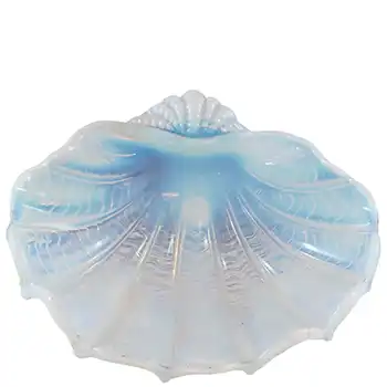 Art Deco 1930's Vintage Opalescent Glass Clam Shell Bowl (image for) Art Deco 1930's Vintage Opalescent Glass Clam Shell Bowl