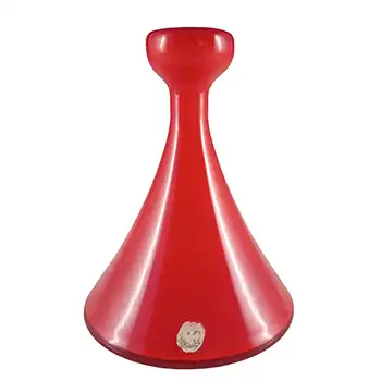 LABELLED Holmegaard Carnaby Red Cased Glass Vase by Per Lutken (image for) LABELLED Holmegaard Carnaby Red Cased Glass Vase by Per Lutken