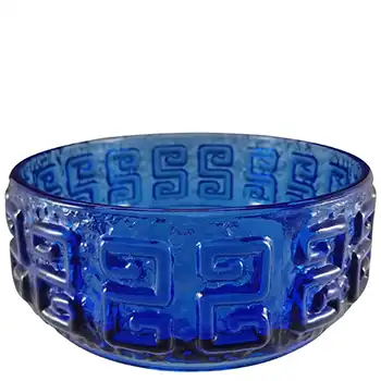 Riihimaki #5330 Riihimaen Blue Glass 'Taalari' Bowl (image for) Riihimaki #5330 Riihimaen Blue Glass 'Taalari' Bowl