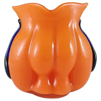 Czech / Bohemian Art Deco Orange & Blue Tango Glass Vase (image for) Czech / Bohemian Art Deco Orange & Blue Tango Glass Vase