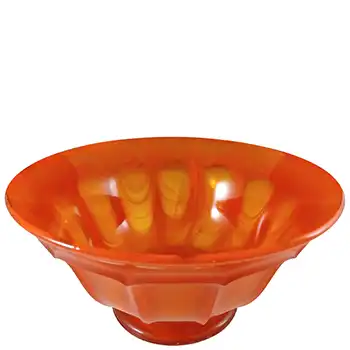 RARE Davidson #S696F Art Deco Orange Cloud Glass Bowl (image for) RARE Davidson #S696F Art Deco Orange Cloud Glass Bowl