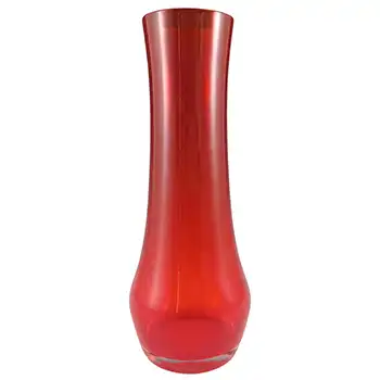 Riihimaki / Riihimaen Lasi Oy Finnish Mid-Century Red Glass Vase (image for) Riihimaki / Riihimaen Lasi Oy Finnish Mid-Century Red Glass Vase