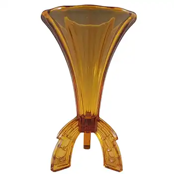 Art Deco Czech / Bohemian Vintage Amber Glass Rocket Vase (image for) Art Deco Czech / Bohemian Vintage Amber Glass Rocket Vase