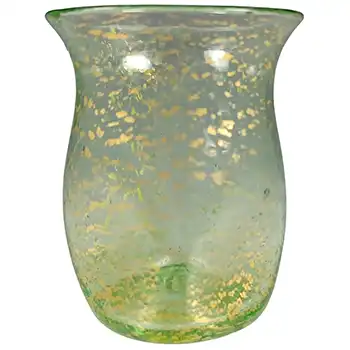 Salviati Murano Green Glass & Gold Leaf Miniature Vase (image for) Salviati Murano Green Glass & Gold Leaf Miniature Vase