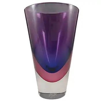 SIGNED & LABELLED Archimede Seguso Murano Sommerso Glass Vase (image for) SIGNED & LABELLED Archimede Seguso Murano Sommerso Glass Vase