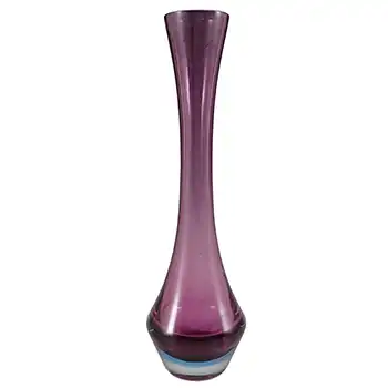 Murano Sommerso Vintage Purple & Blue Glass Stem Vase (image for) Murano Sommerso Vintage Purple & Blue Glass Stem Vase