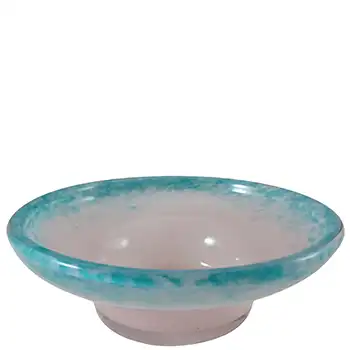 Vasart Signed Scottish Blue Mottled Glass Bowl B002 (image for) Vasart Signed Scottish Blue Mottled Glass Bowl B002