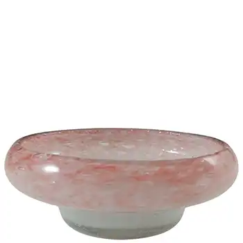 SIGNED Vasart Pink & Blue Mottled Glass Bowl B008 (image for) SIGNED Vasart Pink & Blue Mottled Glass Bowl B008