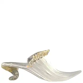 SIGNED Luigi Mellara Murano Zanfirico & Gold Leaf Glass Shoe (image for) SIGNED Luigi Mellara Murano Zanfirico & Gold Leaf Glass Shoe