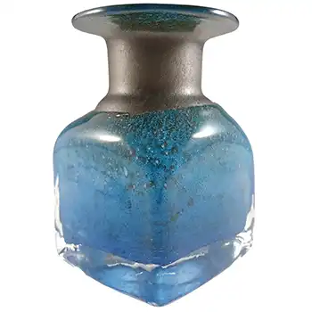 Boda Afors Black & Blue Bubbly Glass 'Talatta' Vase by Bertil Vallien (image for) Boda Afors Black & Blue Bubbly Glass 'Talatta' Vase by Bertil Vallien