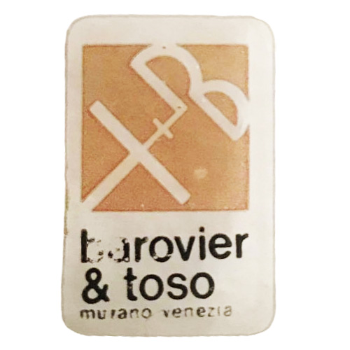 Barovier & Toso Murano glass plastic label.