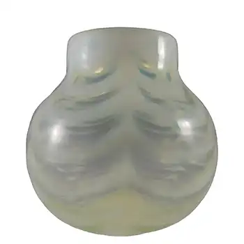 Victorian Vaseline Uranium Opalescent Glass Posy Vase (image for) Victorian Vaseline Uranium Opalescent Glass Posy Vase