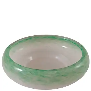 SIGNED Vasart Green Mottled Vintage Glass Bowl B029 (image for) SIGNED Vasart Green Mottled Vintage Glass Bowl B029