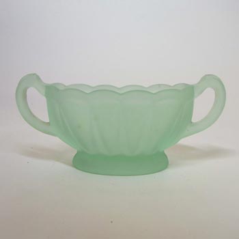 (image for) Bagley #3173 Art Deco Frosted Green Glass 'Evesham' Bowl