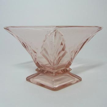 (image for) Bagley #3180 Art Deco Vintage Pink Glass 'Spinette' Vase