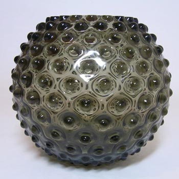 (image for) Borske Sklo 1950's Smoky Glass Spherical 'Bobble' Vase