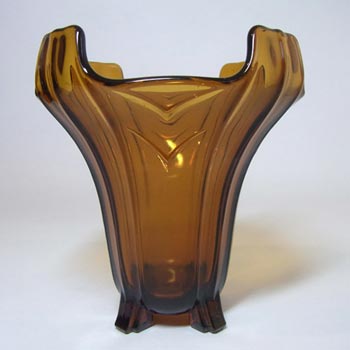 (image for) Sowerby #C2631 Art Deco 1930's Amber Glass Posy Vase