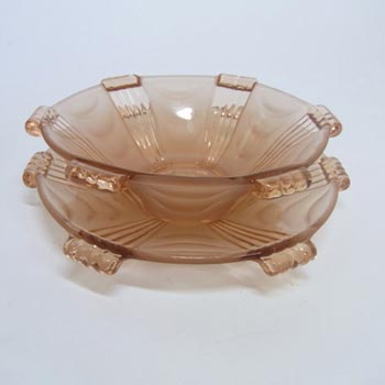(image for) Stölzle #19678 Art Deco 1930's Pink Glass Bowl + Plate Set