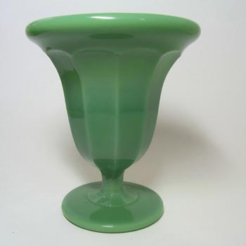 (image for) Davidson Art Deco 6.5" Jade Green Glass Vase #294