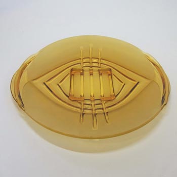 (image for) Stölzle Czech Art Deco 1930's Amber Glass Bowl