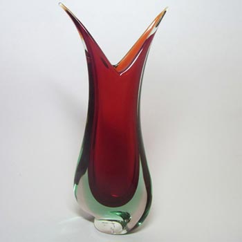 (image for) Large Murano/Sommerso Organic Red + Blue Glass Vase