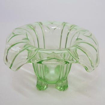 (image for) Sowerby Art Deco 1930's Uranium Green Glass Posy Bowl
