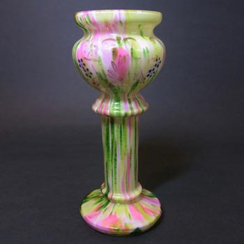 (image for) Welz Bohemian Pink & Green Aventurine Spatter Glass Vase
