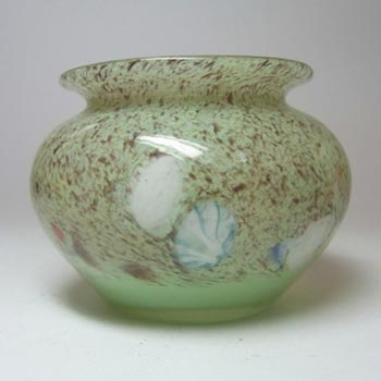 (image for) Vasart or Strathearn Green Mottled Glass Vase V015