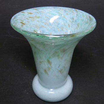 (image for) Vasart or Strathearn Aventurine Blue Glass Vase V022