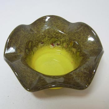 (image for) Vasart or Strathearn Yellow & Black Glass Bowl B021