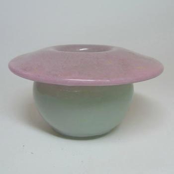 (image for) Vasart Signed Pink & Green Mottled Glass Vase V003