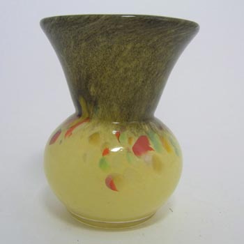 (image for) Vasart or Strathearn Yellow Mottled Glass Vase V029