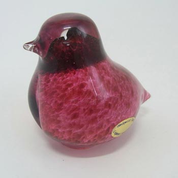 (image for) Wedgwood Speckled Pink Glass Fledgling Bird RSW429 - Marked