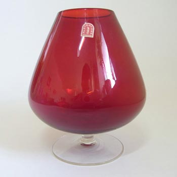 Alsterfors Swedish Red Vase/Brandy Glass - Labelled