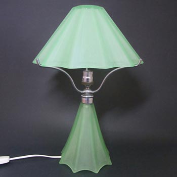 (image for) Bagley #934 Art Deco Uranium Green Glass Lamp