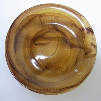(image for) Davidson #9421 Art Deco Amber Cloud Glass Plate/Platter