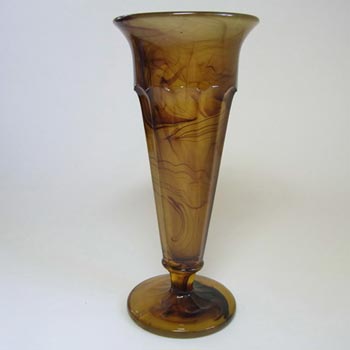 (image for) Davidson #50 Art Deco 1930's Amber Cloud Glass Vase