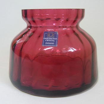 (image for) Dartington Cranberry Pink Glass Vase - Stamped/Labelled