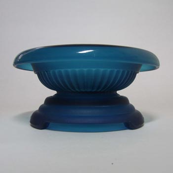 (image for) Davidson Art Deco 1930's Frosted Blue Glass Bowl 1910SD
