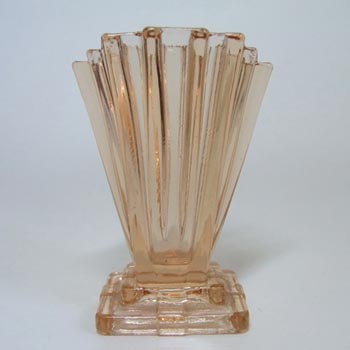 (image for) Bagley #334 Art Deco 4" Vintage Pink Glass 'Grantham' Vase