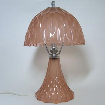 (image for) Davidson Art Deco Pink Glass Good Companion Table Lamp