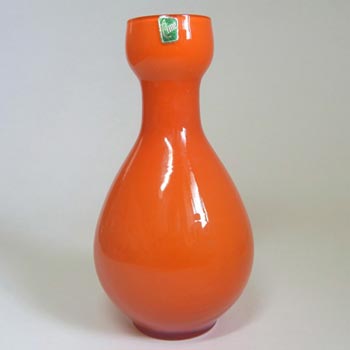 (image for) Elme Scandinavian Orange Cased Glass Vase - Labelled