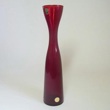 (image for) Elme 1970's Swedish/Scandinavian Red Glass Vase - Label