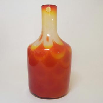 (image for) Large Elme Swedish Orange Cased Glass 'Peacock' Vase